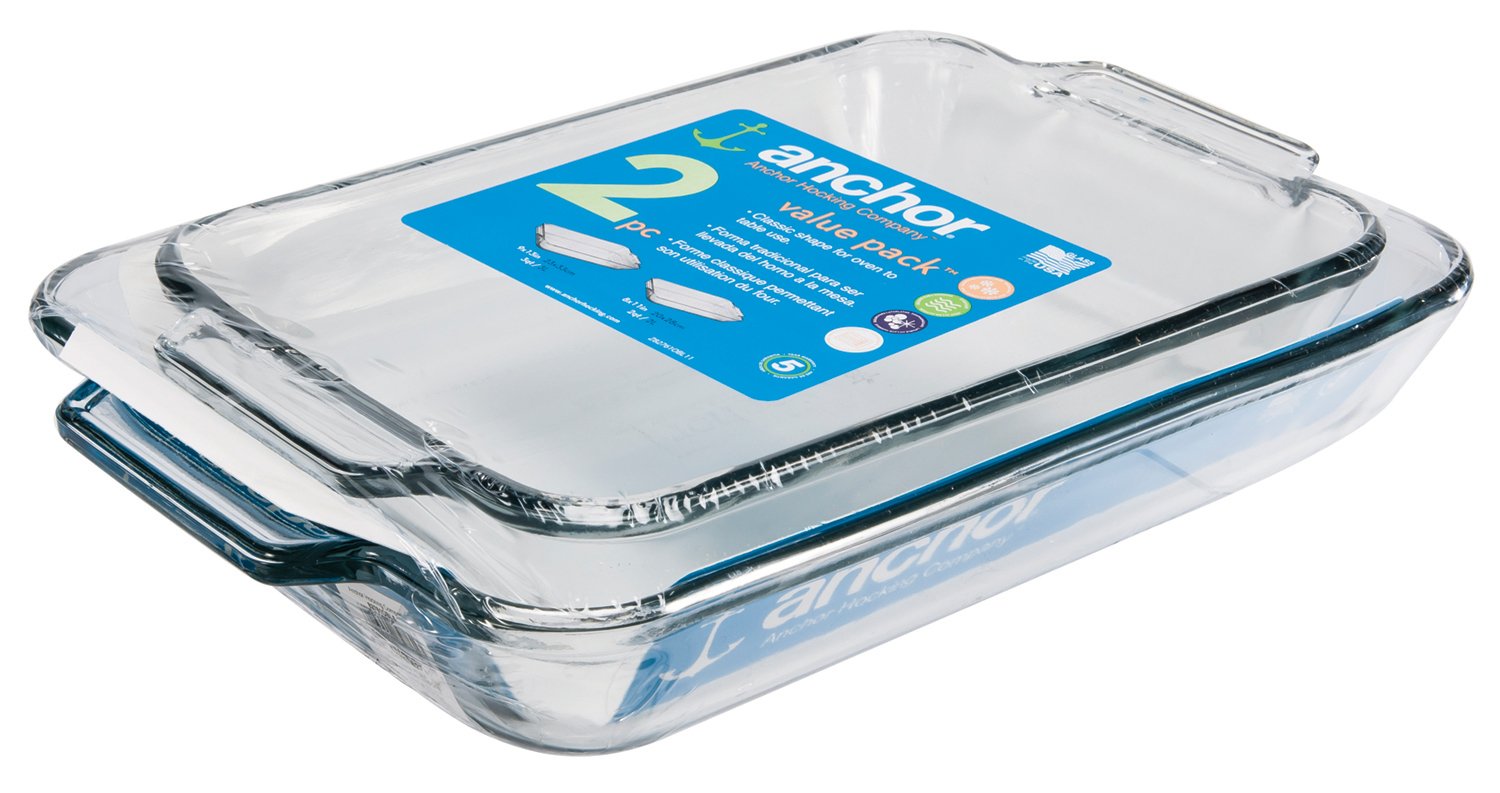 Anchor Hocking Glass Baking Dishes for Oven, Perfect for Baking & Serving, Oven Safe to 450°F, Durable & Heat Resistant,