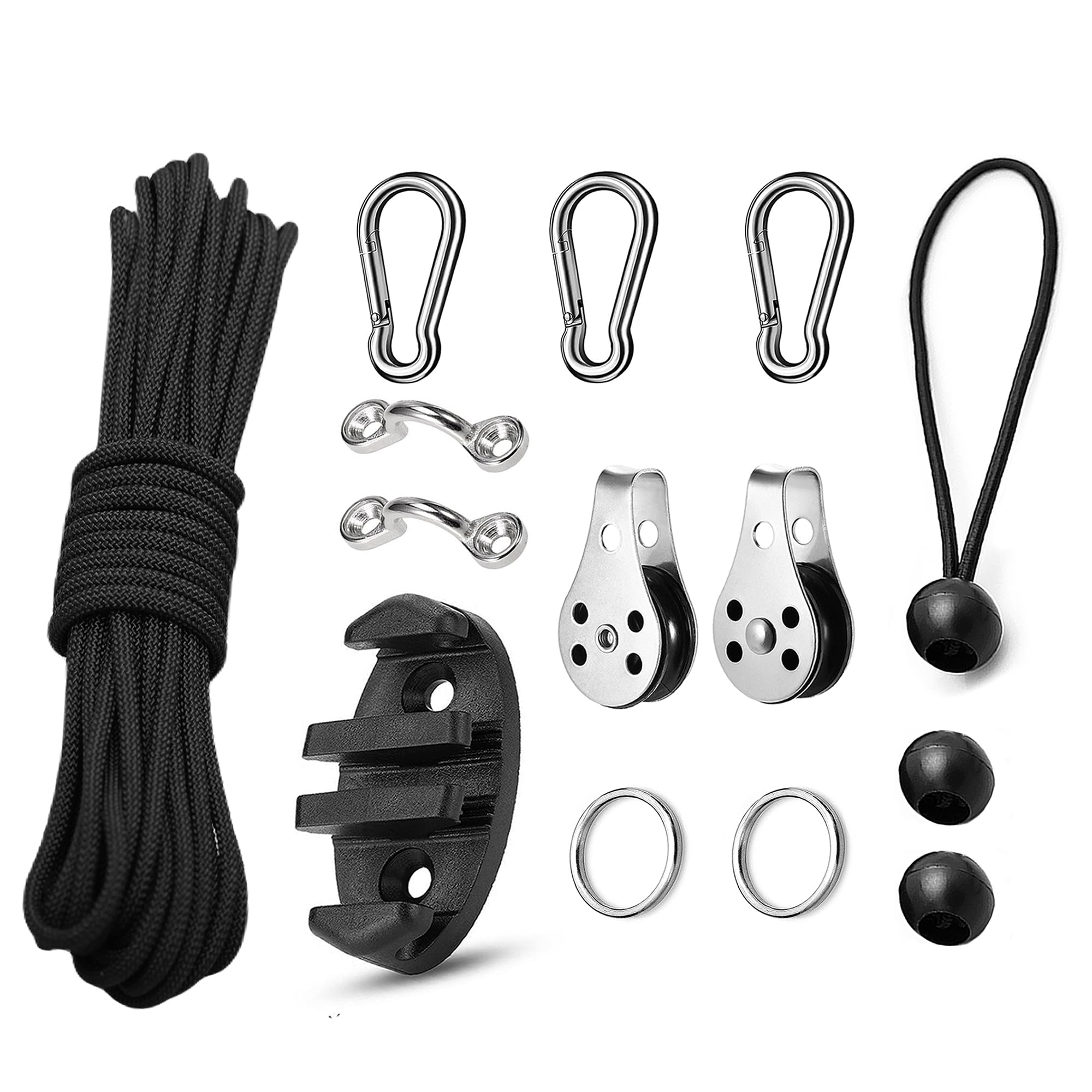 Kayak Anchor Trolley Kit for Kayak and Canoe, Rigging O Ring and Pad Eyes, Ideal for Outdoor Adventures, Easy Anchor Dep